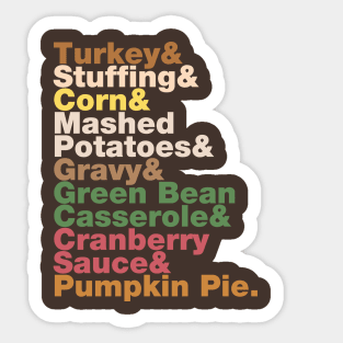 Thanksgiving Helvetica Turkey Dinner Helvetica Name List Sticker